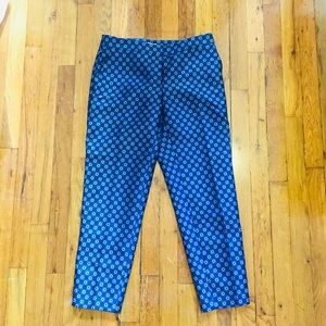 Anthropologie Blue Jacquard Ankle Cropped Pants 2